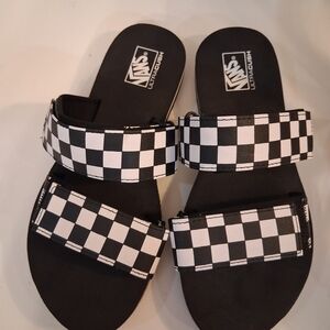 Vans Black and White Checkered Sandals